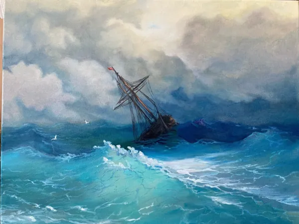 Работа ученицы курса «Морская живопись»